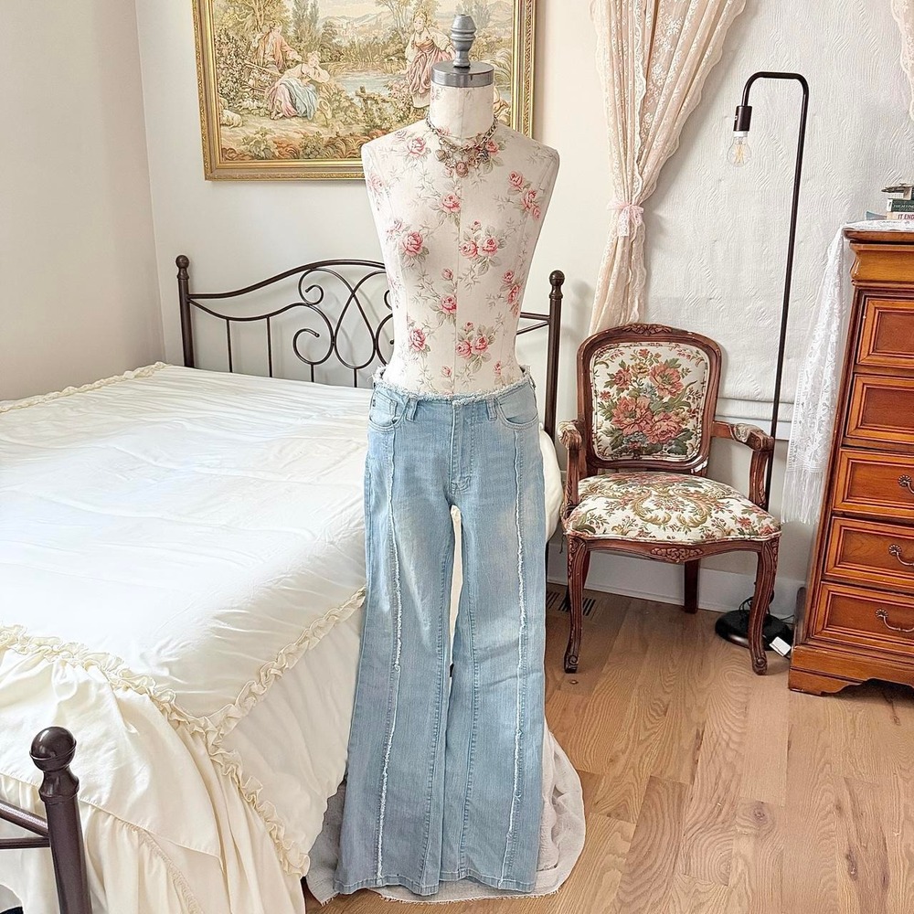 Y2K Low Rise Flare jeans Y2K Derek Heart size 7 l - Picture 2 of 5